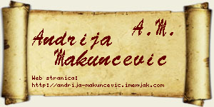 Andrija Makunčević vizit kartica